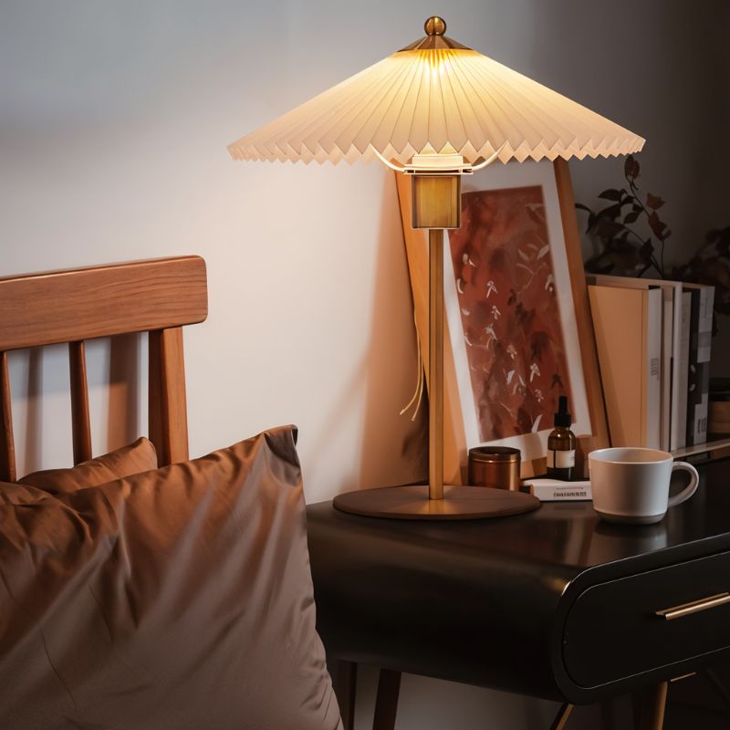 Residence Supply Plisse Table Lamp with textured fabric shade and modern design, ideal for bedside or living room decor.