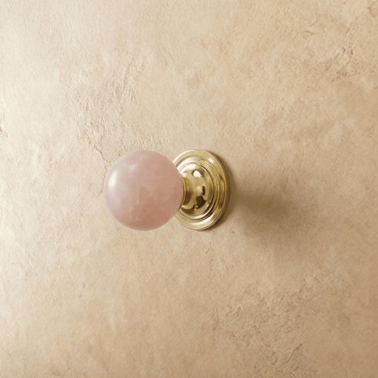 Poma crystal knob and pull bar from Residence Supply, elegant glass cabinet hardware for home and garden furniture.