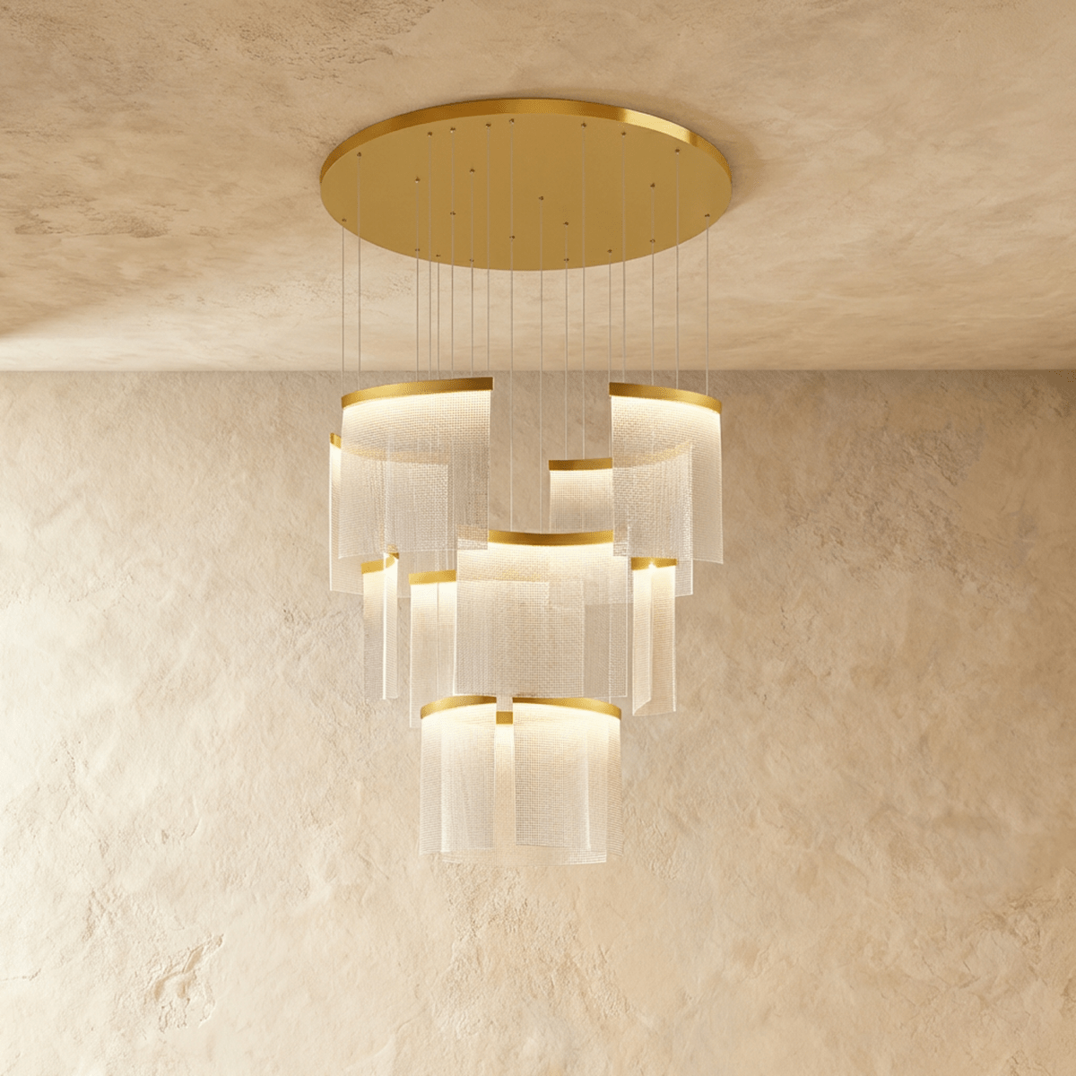 Primus chandelier by Residence Supply featuring multiple hanging glass pendant lights with a modern design.