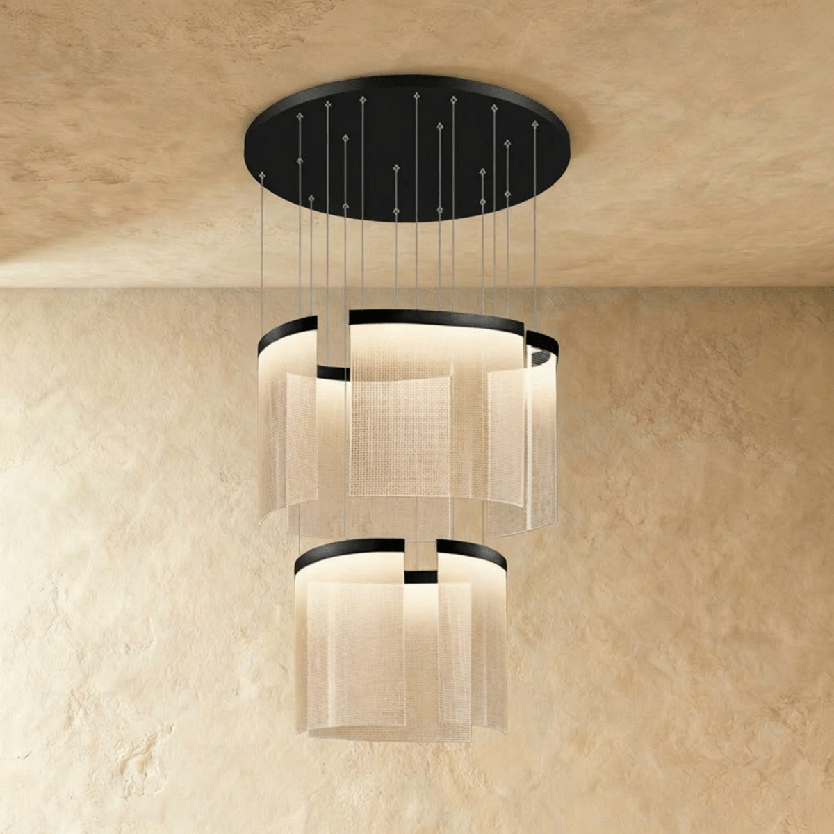 Elegant Primus Chandelier by Residence Supply with multiple hanging lights and intricate metal detailing.