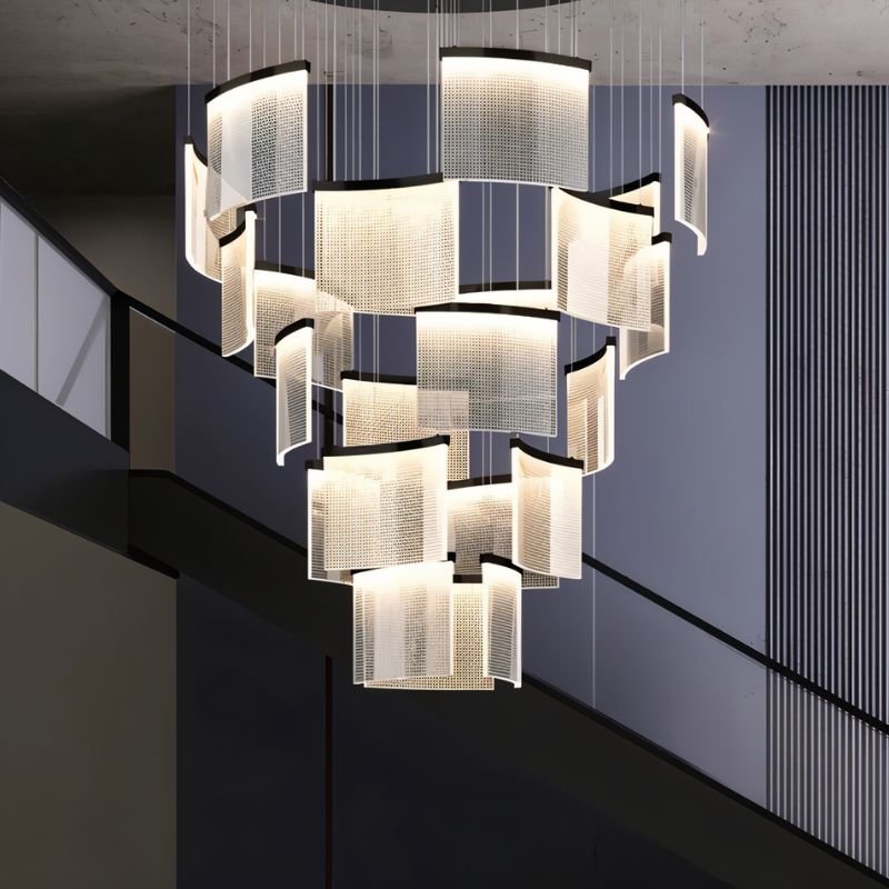 Elegant Primus Chandelier with multiple light fixtures and intricate metal detailing, ideal for upscale dining or living rooms.