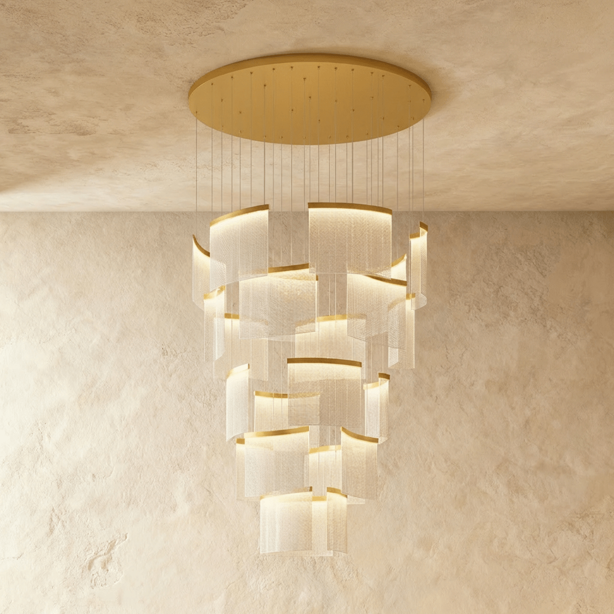 Primus chandelier by Residence Supply featuring multiple light bulbs and a modern metal frame hanging from the ceiling.
