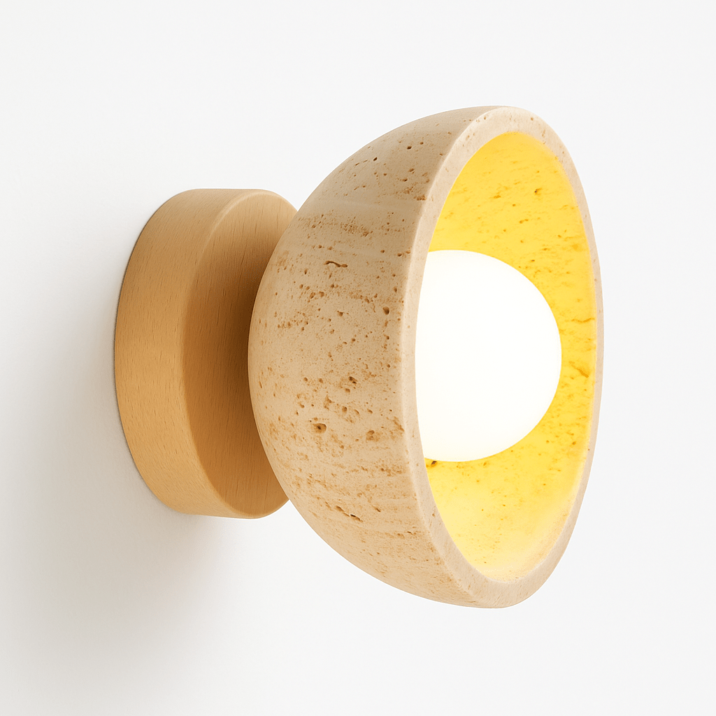 Pulkit Travertine Wall Lamp - Nuvé