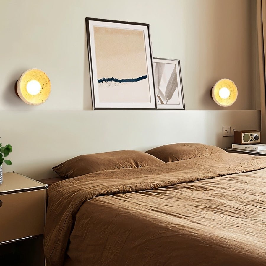 Pulkit Travertine Wall Lamp - Nuvé