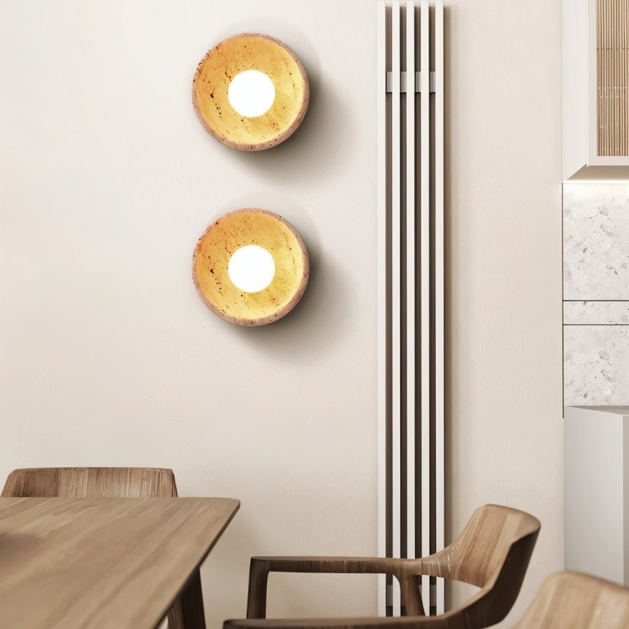 Pulkit Travertine Wall Lamp - Nuvé