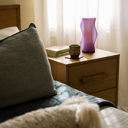 Purple Terra Labs Woogie Table Lamp with a unique, playful design, perfect for modern home decor and ambient lighting.