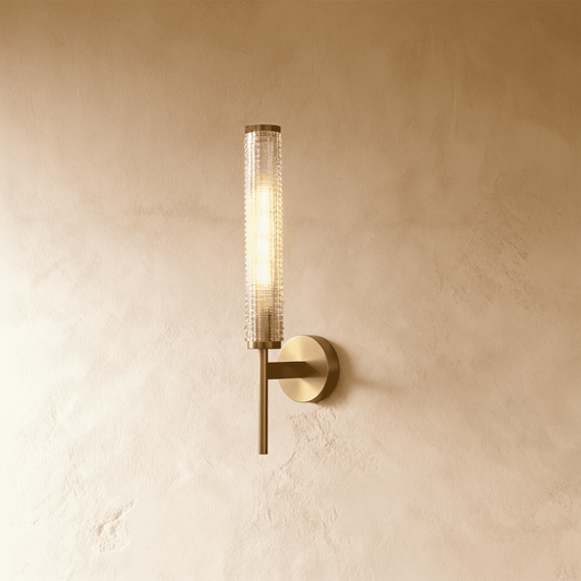 Modern Pyra Wall Lamp by Residence Supply featuring geometric design and warm lighting for stylish interior decor.