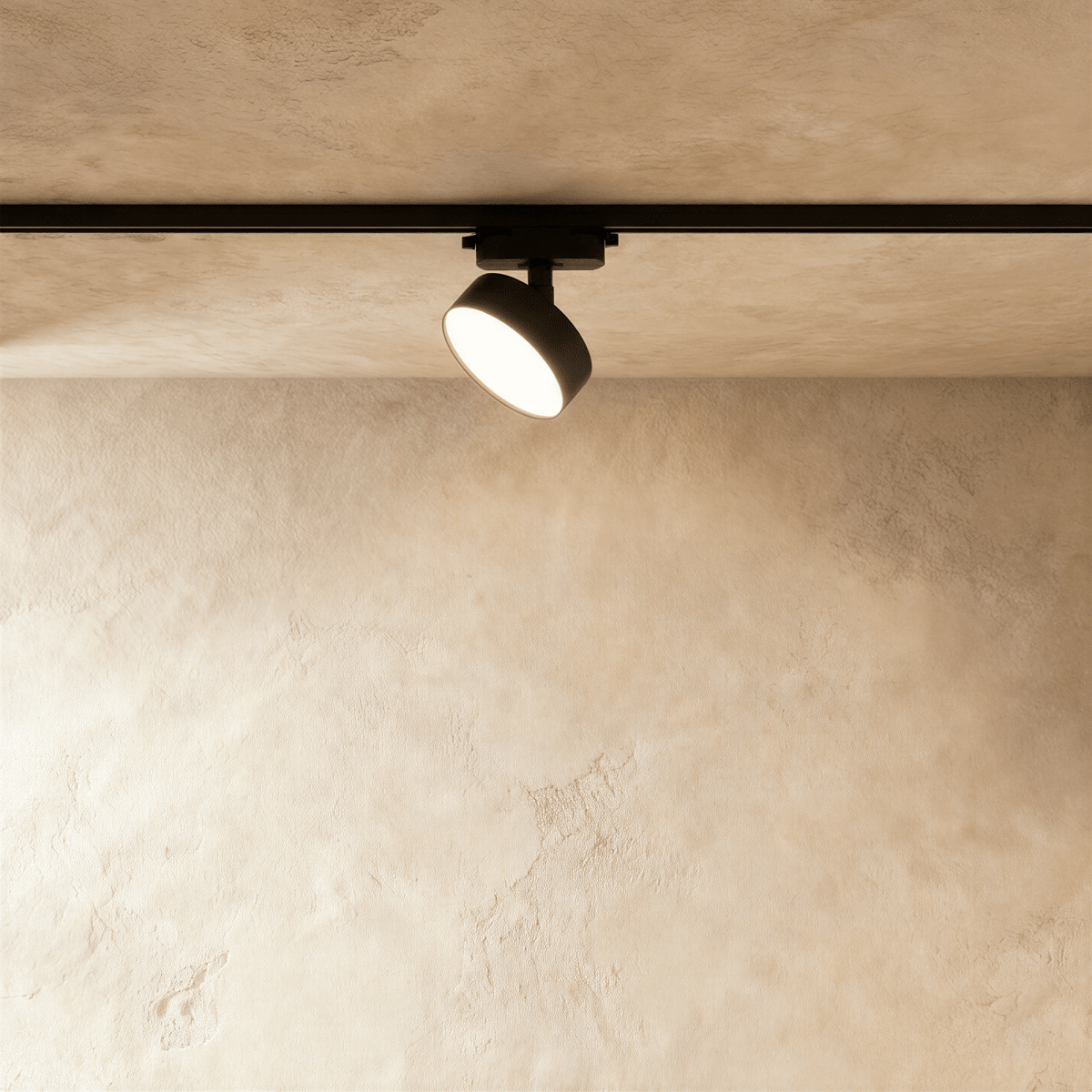 Residence Supply Quinn Track Light System with adjustable spotlights and sleek metal finish on a modern ceiling track.
