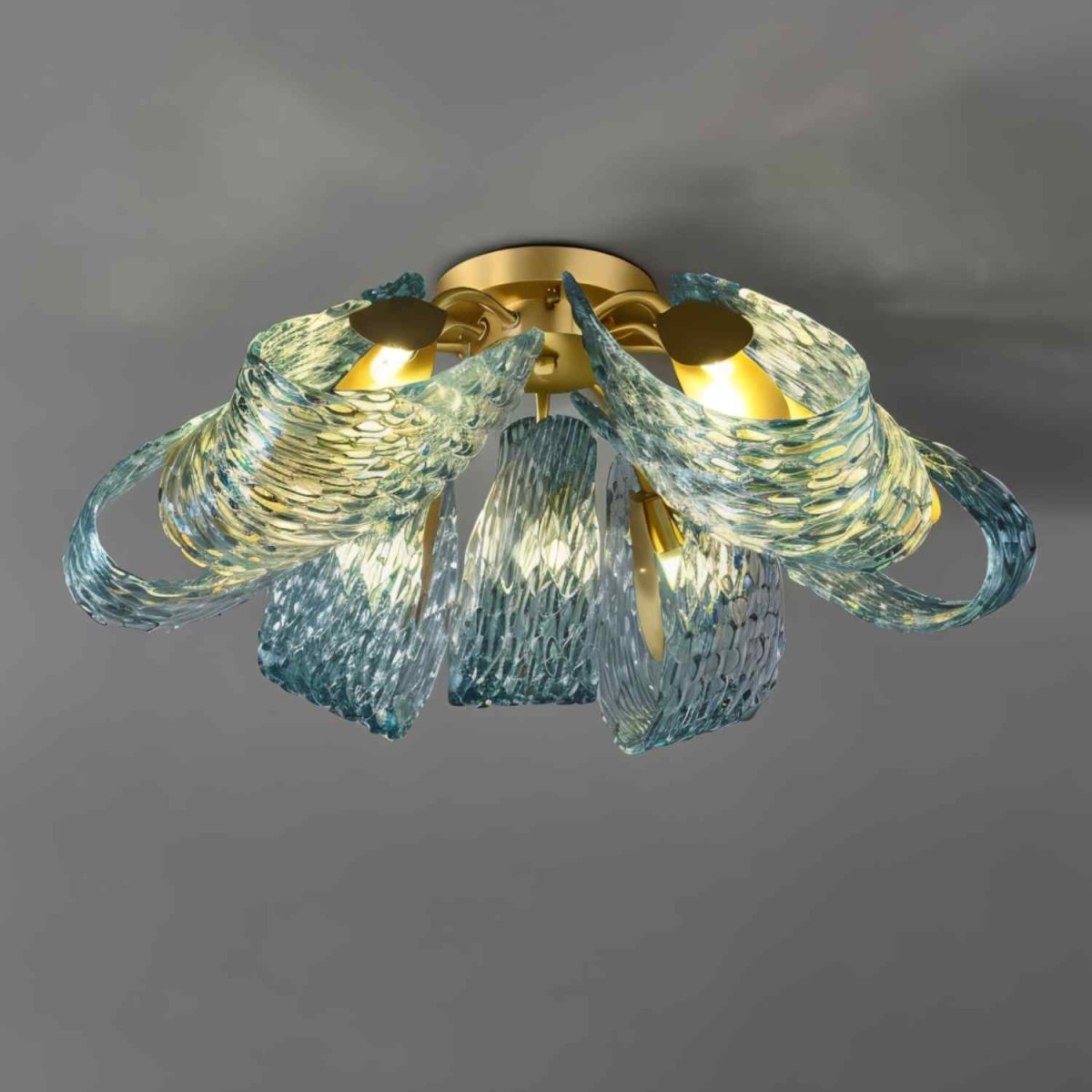 Modern Radiantia ceiling light by Residence Supply with a sleek, minimalist design and warm illumination for contemporary interiors.