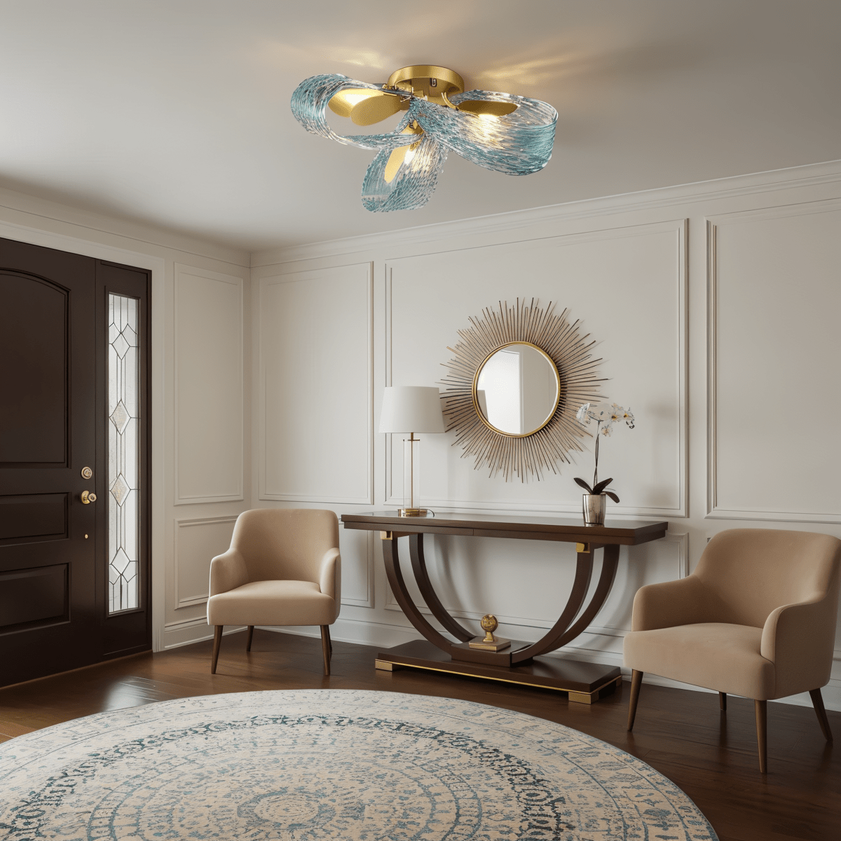 Elegant Radiantia Ceiling Light by Residence Supply, featuring a modern design with a sleek glass shade and chrome finish.