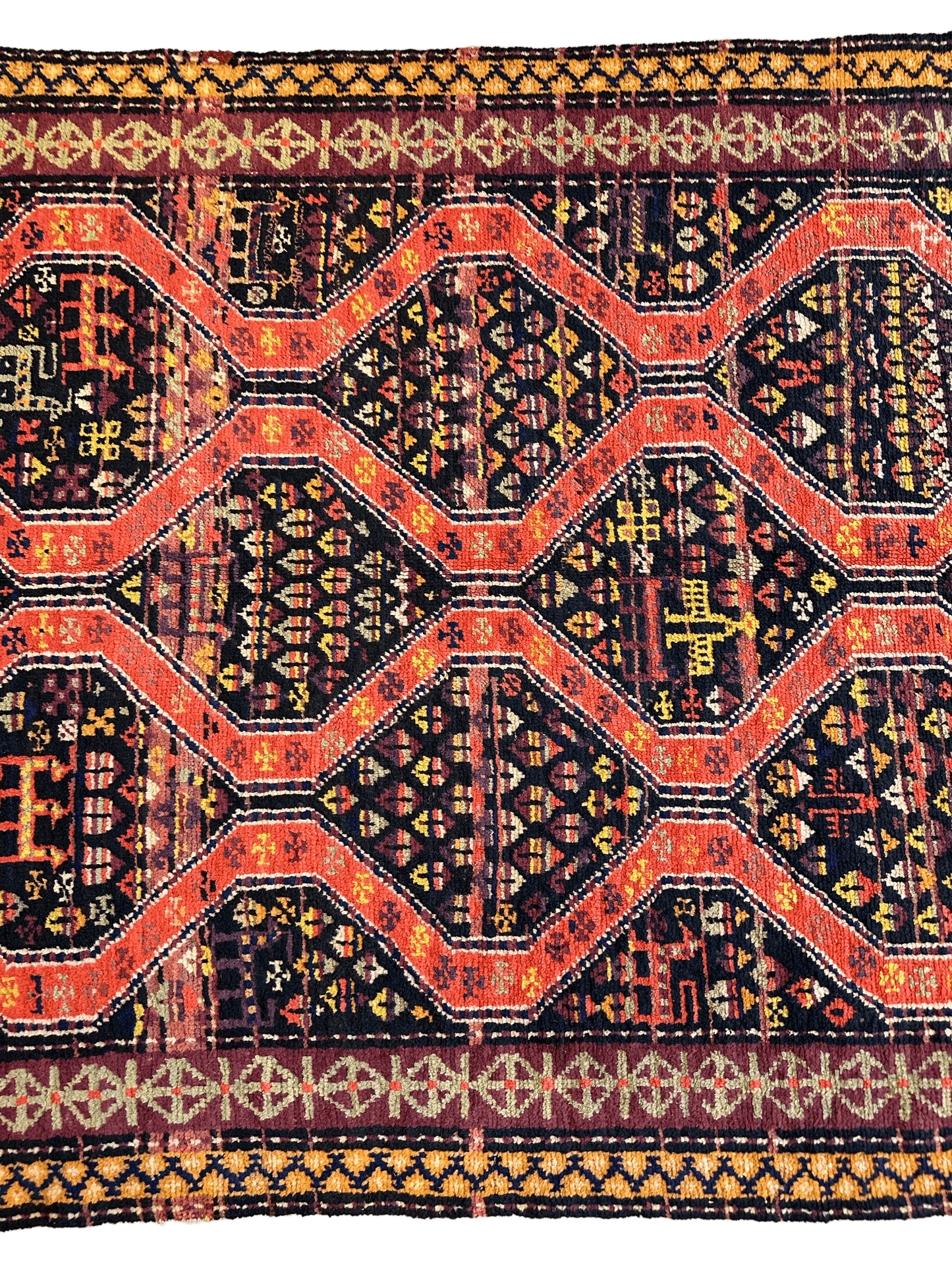 Rare Antique Handmade Caucasian Kazak Rug 4’ x 9’ - Nuvé
