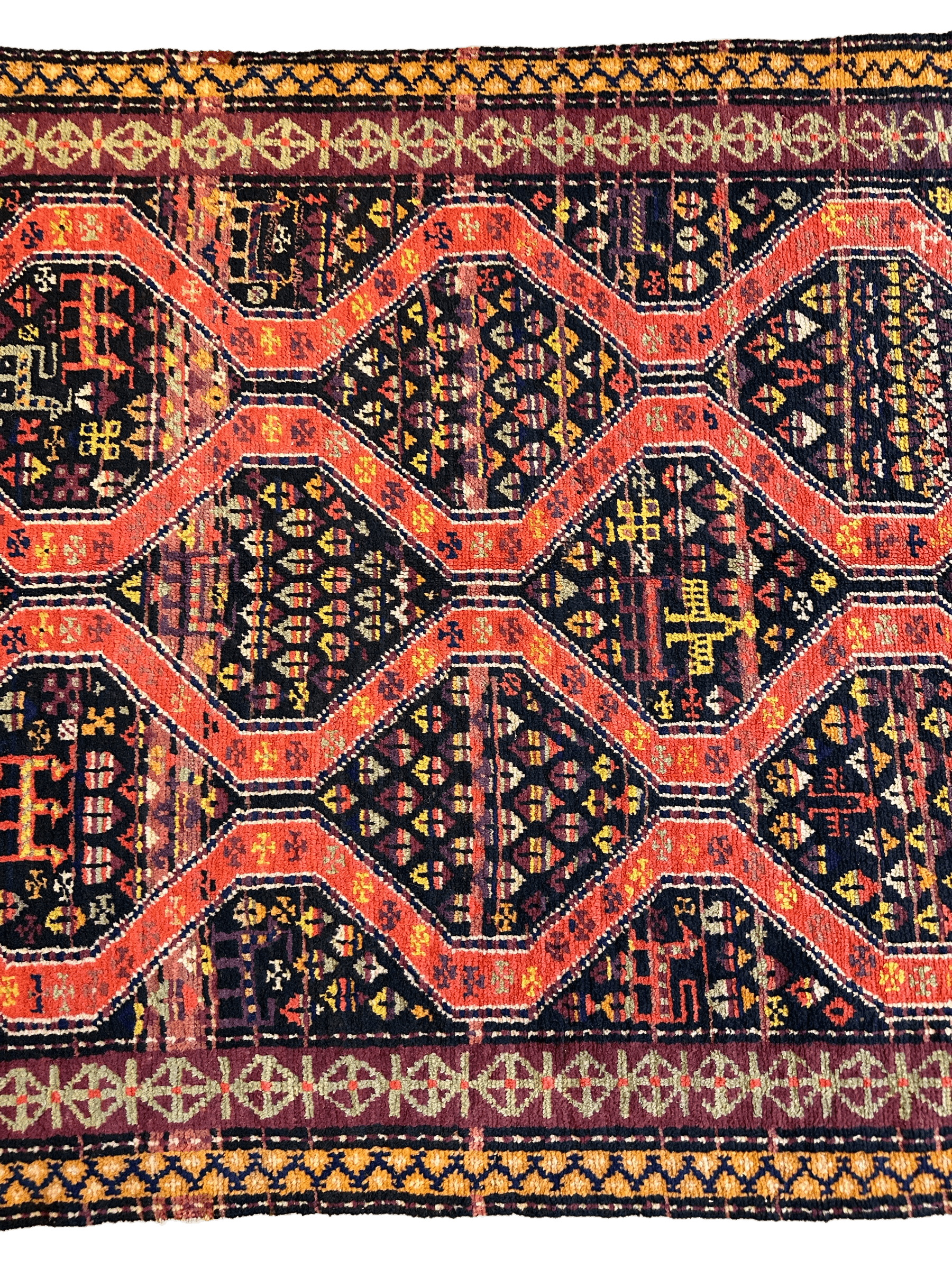 Rare Antique Handmade Caucasian Kazak Rug 4’ x 9’ - Nuvé
