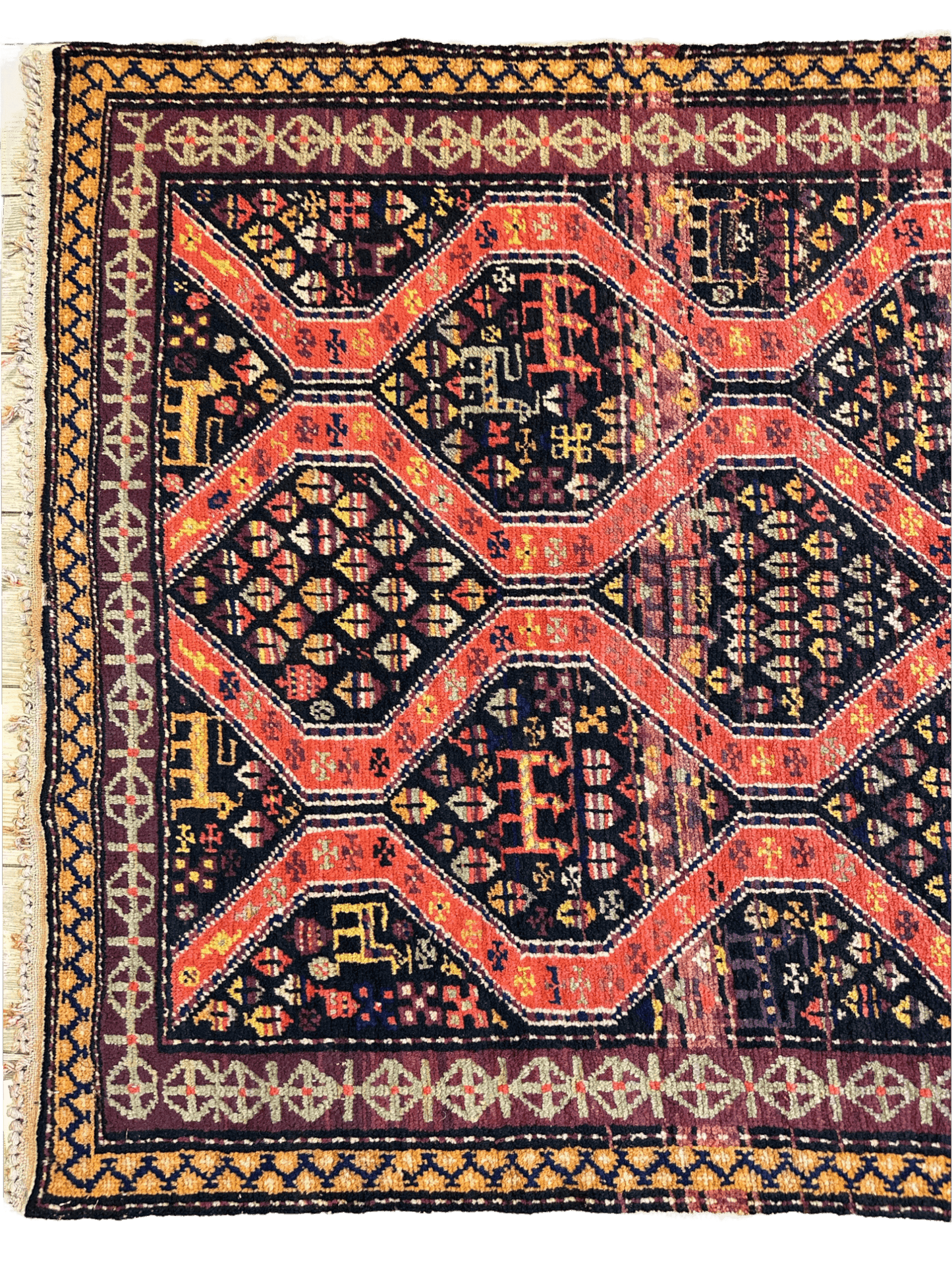 Rare Antique Handmade Caucasian Kazak Rug 4’ x 9’ - Nuvé