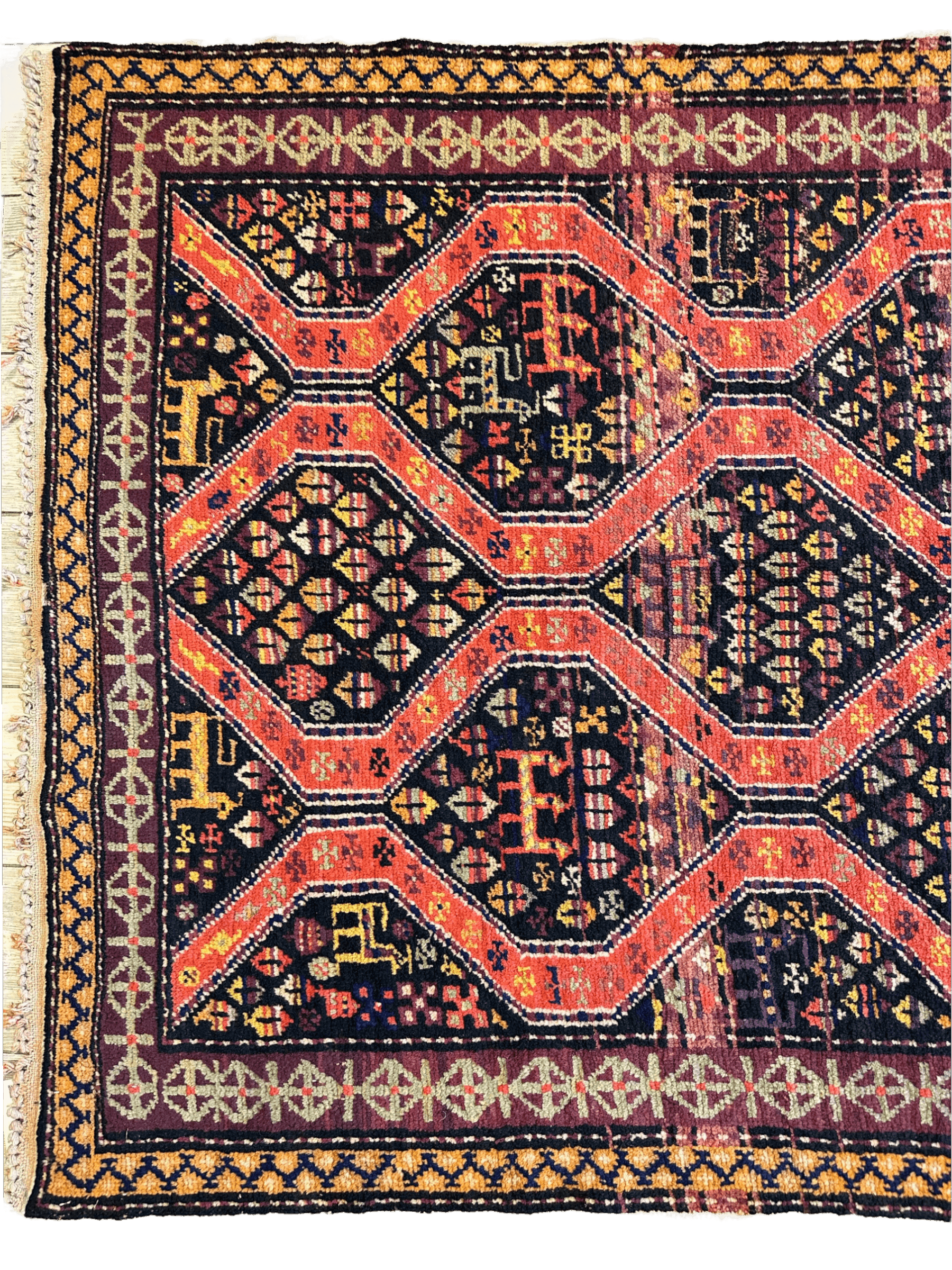 Rare Antique Handmade Caucasian Kazak Rug 4’ x 9’ - Nuvé