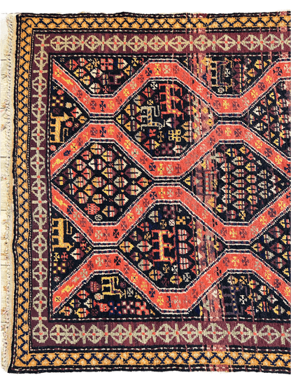 Rare Antique Handmade Caucasian Kazak Rug 4’ x 9’ - Nuvé