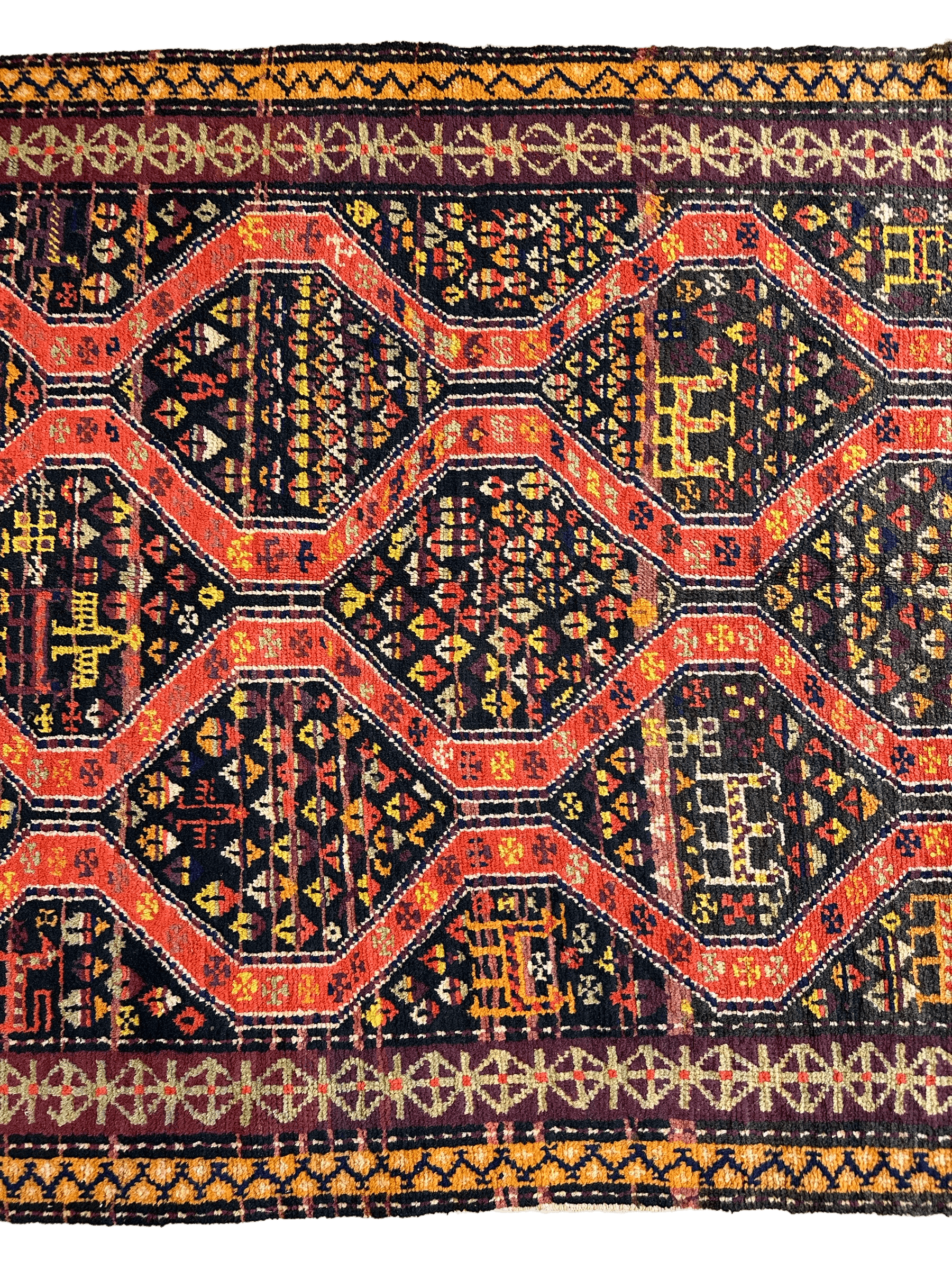 Rare Antique Handmade Caucasian Kazak Rug 4’ x 9’ - Nuvé