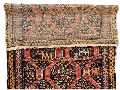 Rare Antique Handmade Caucasian Kazak Rug 4’ x 9’ - Nuvé