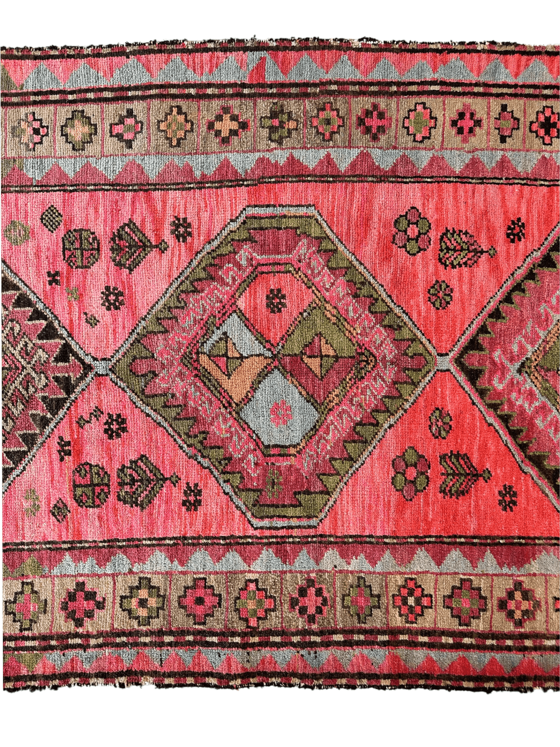 Rare Antique Handmade Caucasian Runner Rug 3’7" x 9’2" - Nuvé