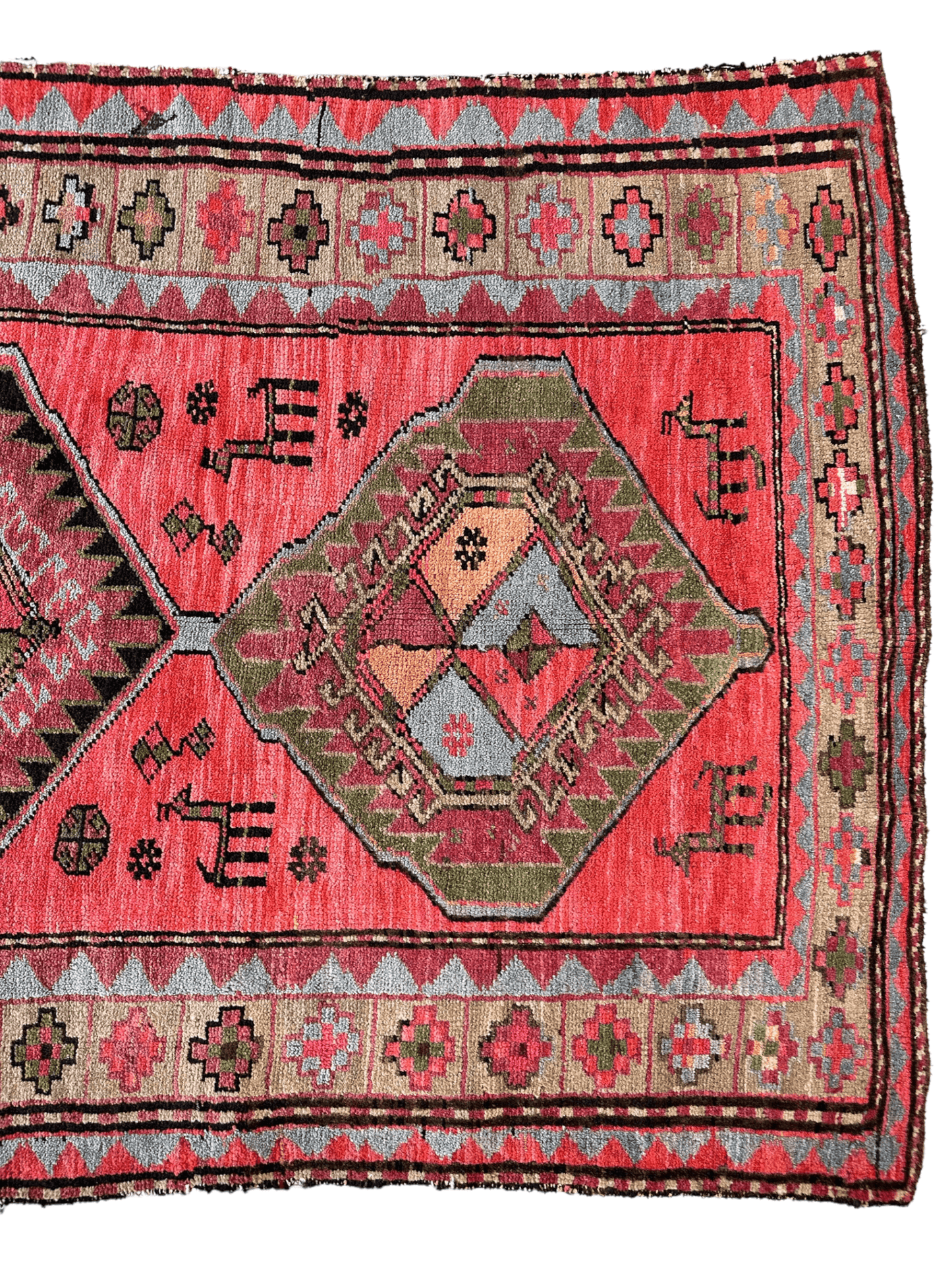 Rare Antique Handmade Caucasian Runner Rug 3’7" x 9’2" - Nuvé