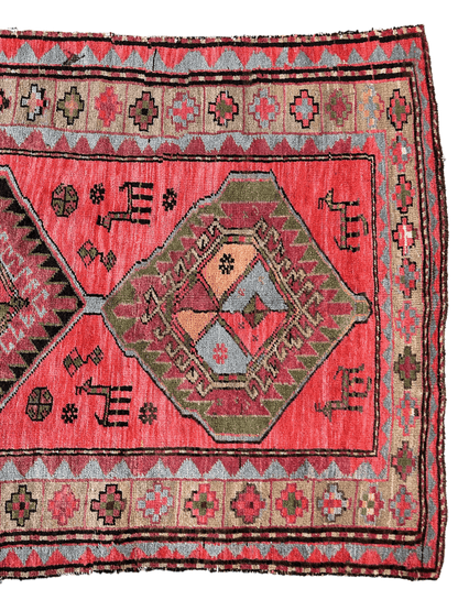 Rare Antique Handmade Caucasian Runner Rug 3’7" x 9’2" - Nuvé