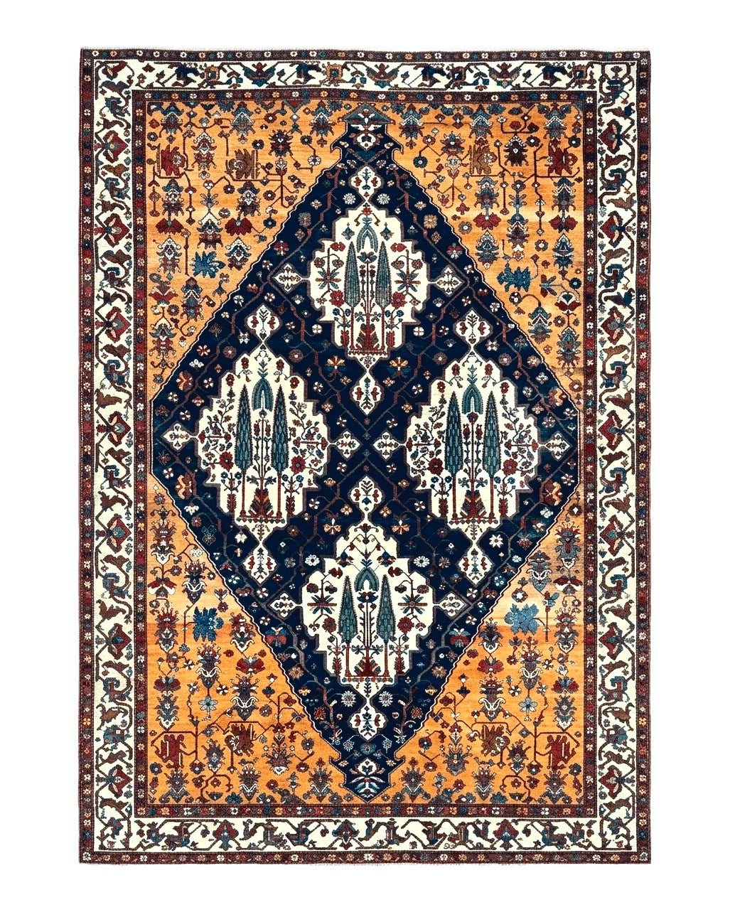 Antique Persian Bakhtiari Rug 14x19 – Rare Palace Size Carpet