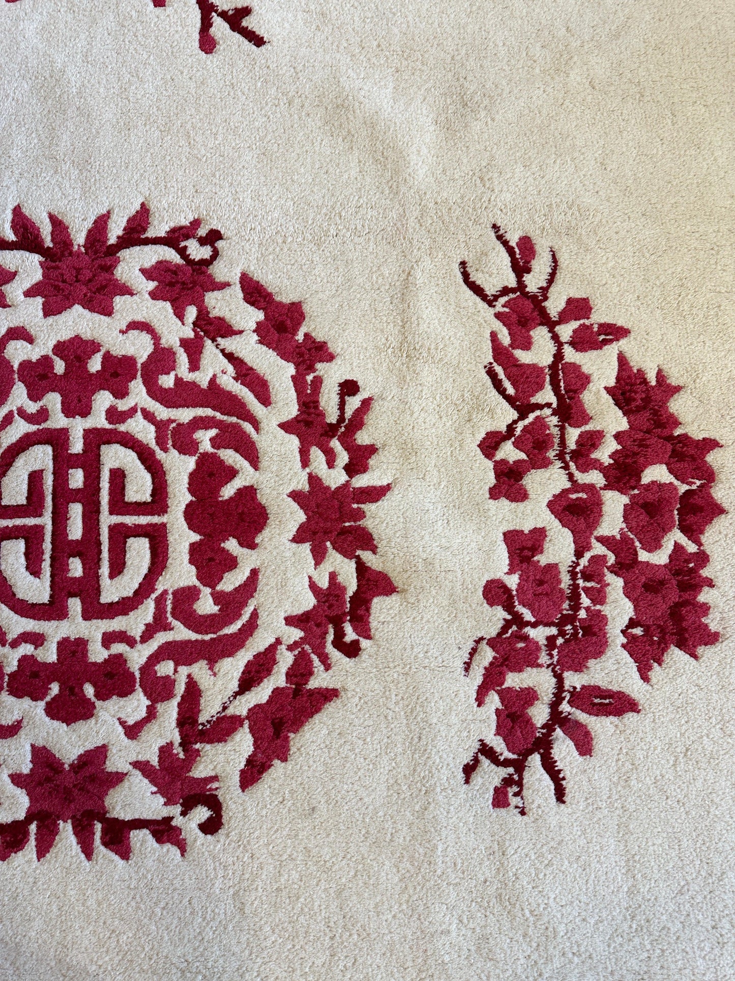 Red & Beige Chinese Art Deco Style Rug 11 x 15 - Nuvé