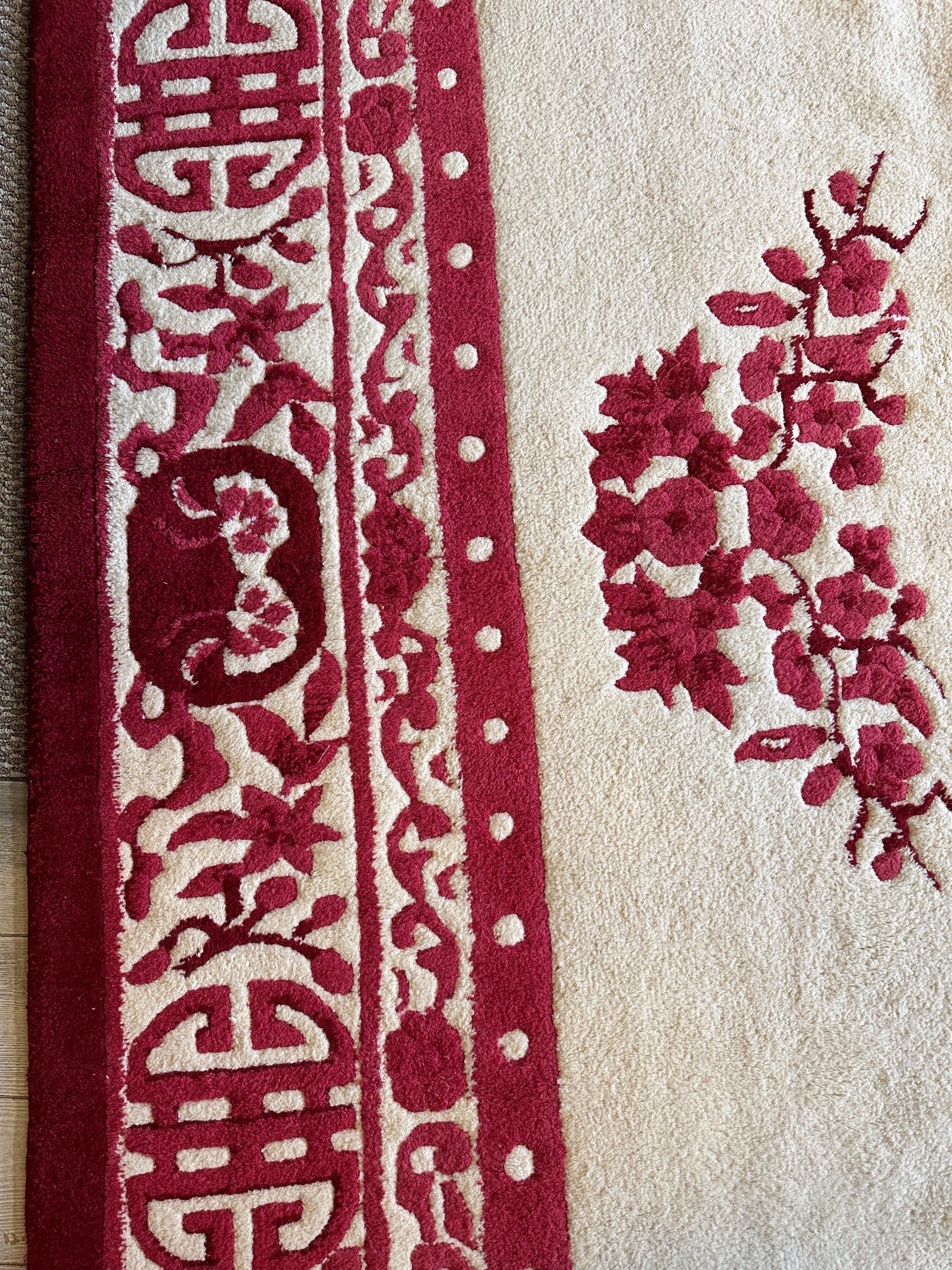 Red & Beige Chinese Art Deco Style Rug 11 x 15 - Nuvé