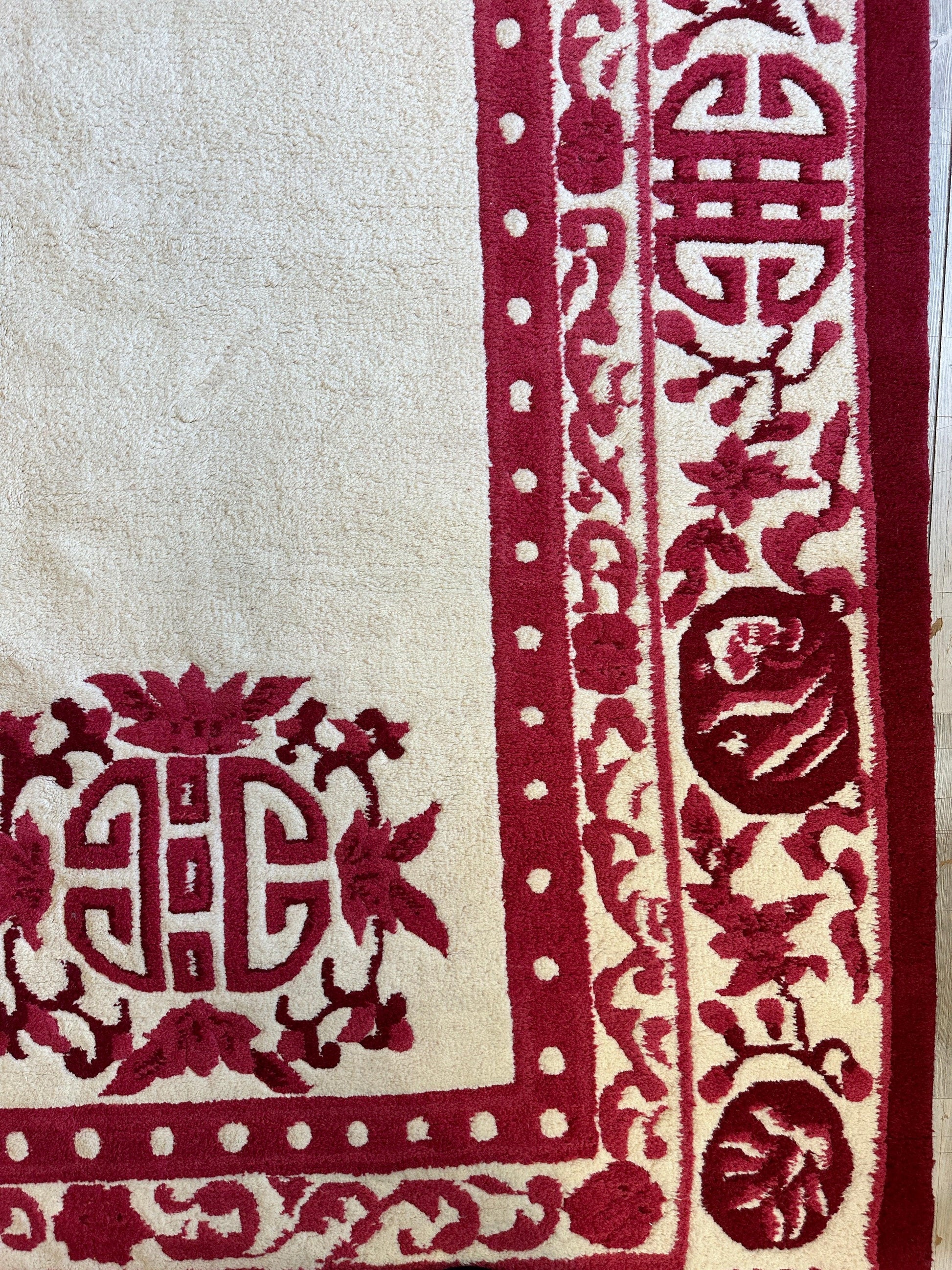 Red & Beige Chinese Art Deco Style Rug 11 x 15 - Nuvé