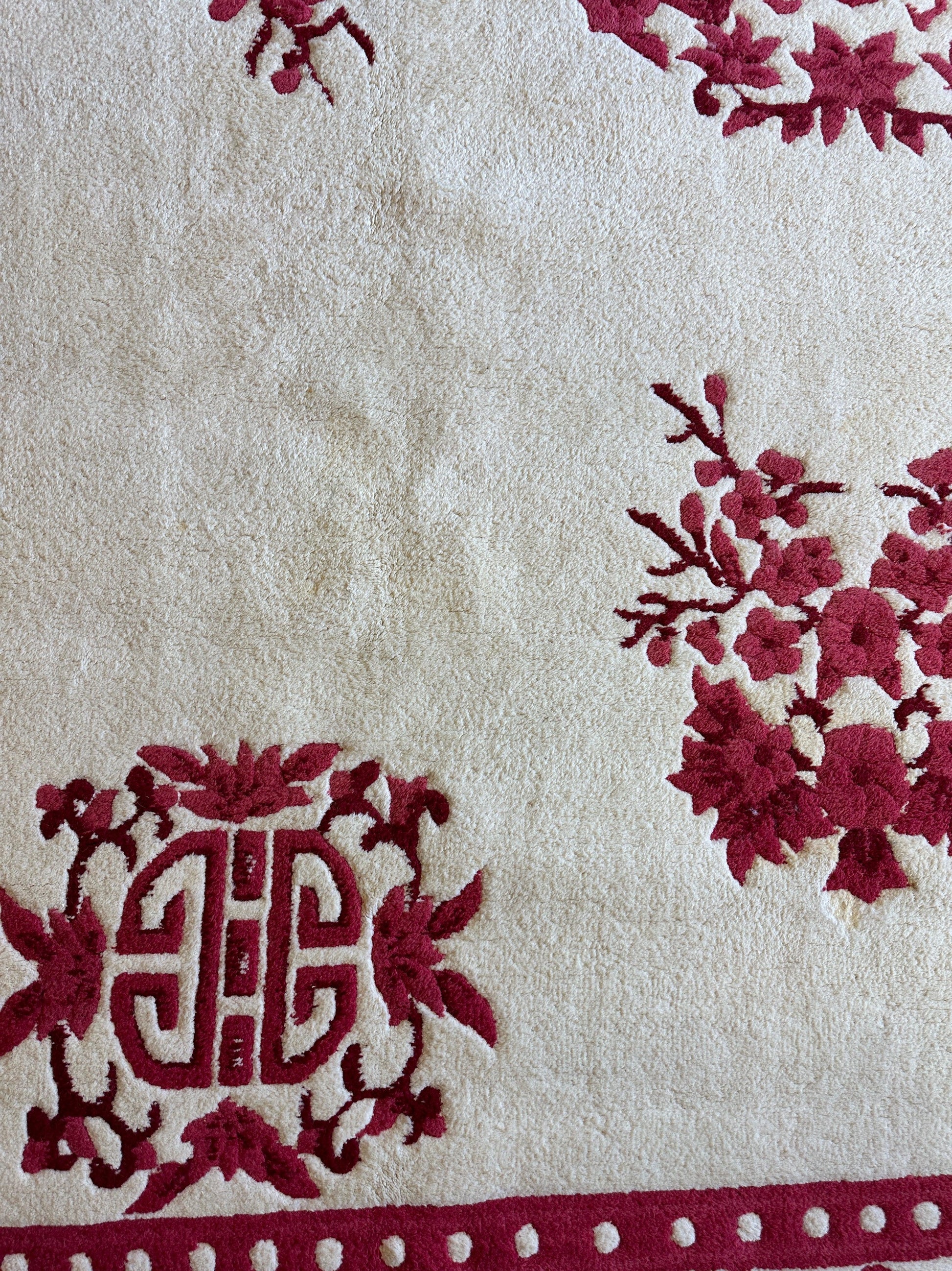 Red & Beige Chinese Art Deco Style Rug 11 x 15 - Nuvé