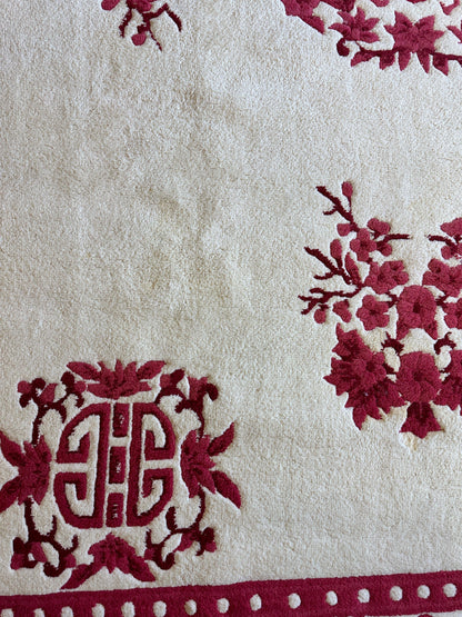 Red & Beige Chinese Art Deco Style Rug 11 x 15 - Nuvé