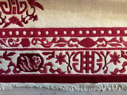 Red & Beige Chinese Art Deco Style Rug 11 x 15 - Nuvé