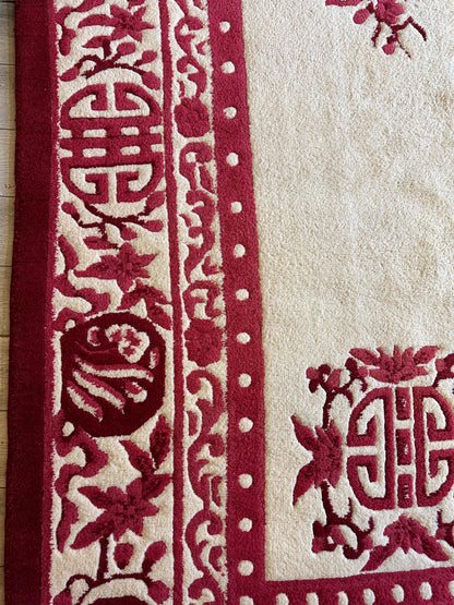Red & Beige Chinese Art Deco Style Rug 11 x 15 - Nuvé