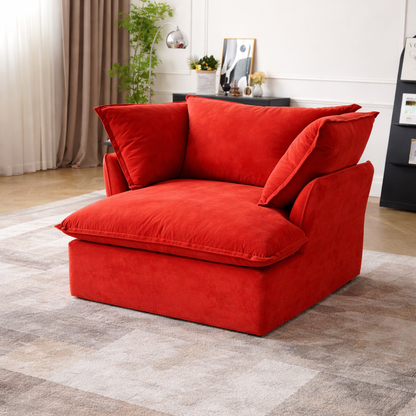 Sabi Modular Boucle Cloud Sofa - Red - Single Seater Sofa - Nuvé