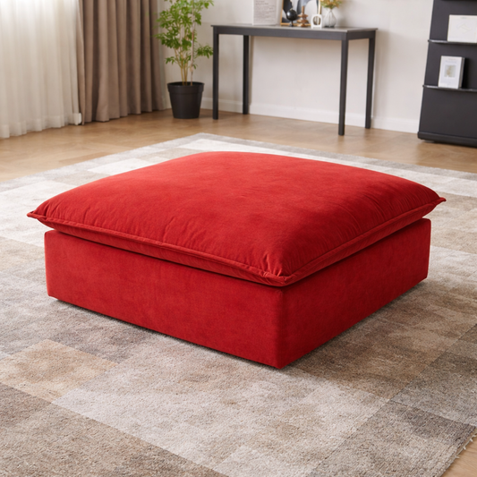 Sabi Modular Boucle Cloud Sofa - Red - Single Ottoman - Nuvé