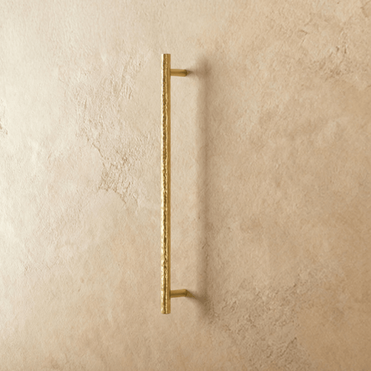 Remy knob and pull bar from Residence Supply, cabinet hardware in brushed metal finish, suitable for kitchen or furniture drawers