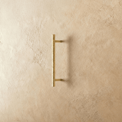 Remy knob and pull bar from Residence Supply, black metal cabinet hardware for kitchen or furniture drawers and doors.