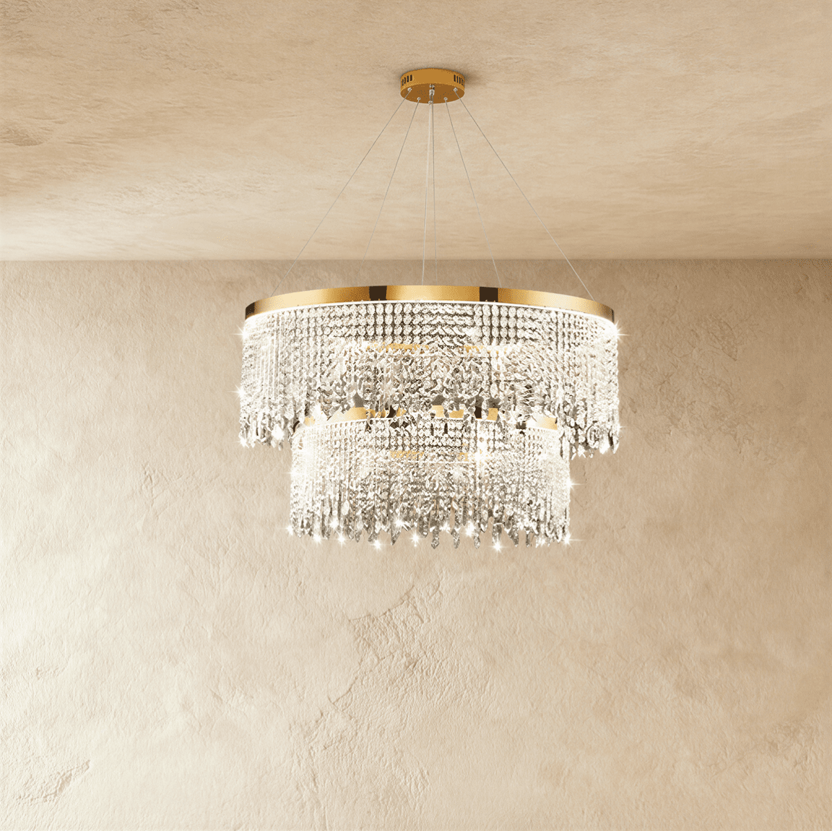 Rexana Crystal Tiered Chandelier - Nuvé