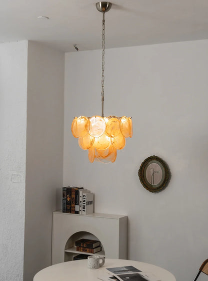 Retro Glass Disc Chandelier