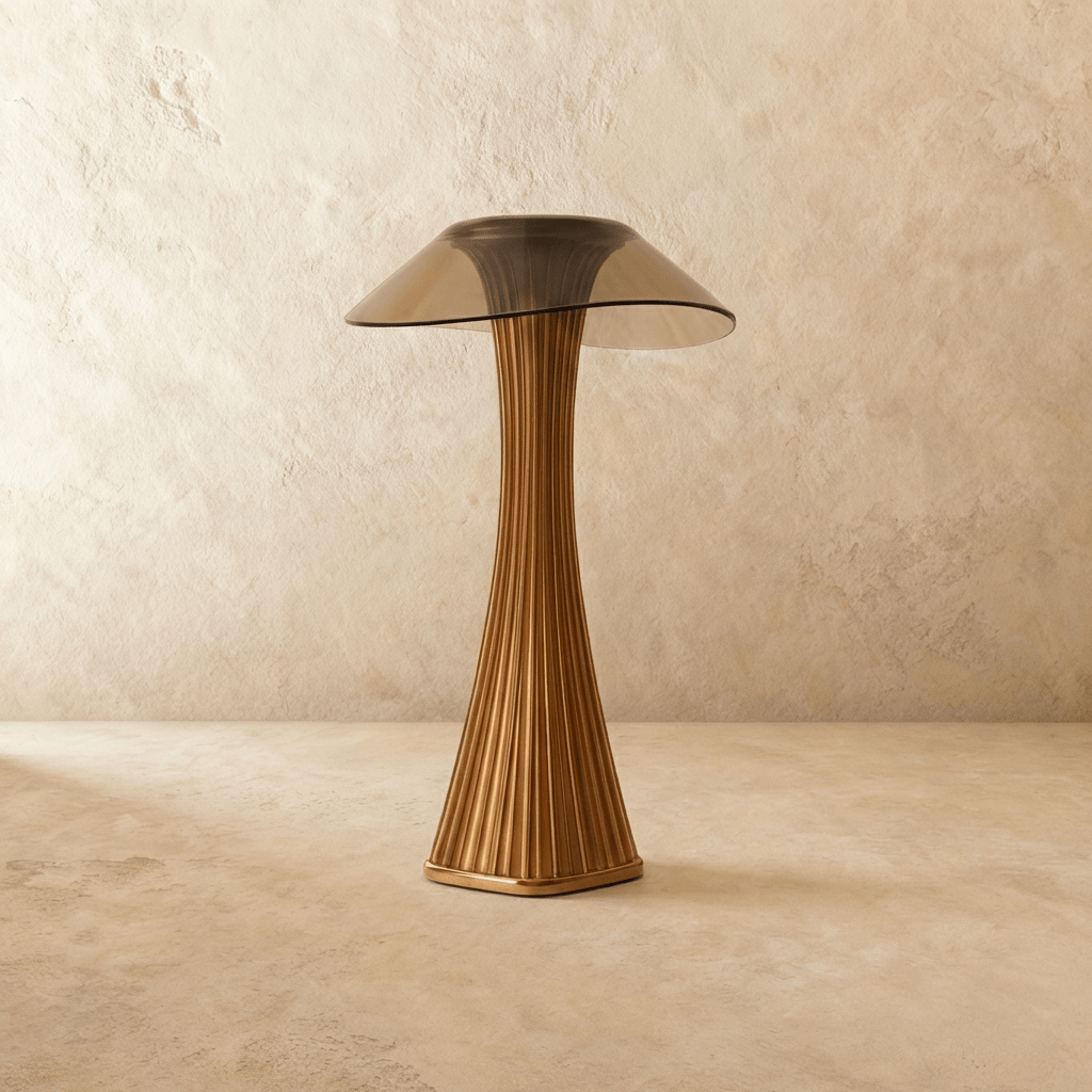 Residence Supply Ripple Table Lamp with textured ceramic base and fabric shade, ideal for modern living room decor.