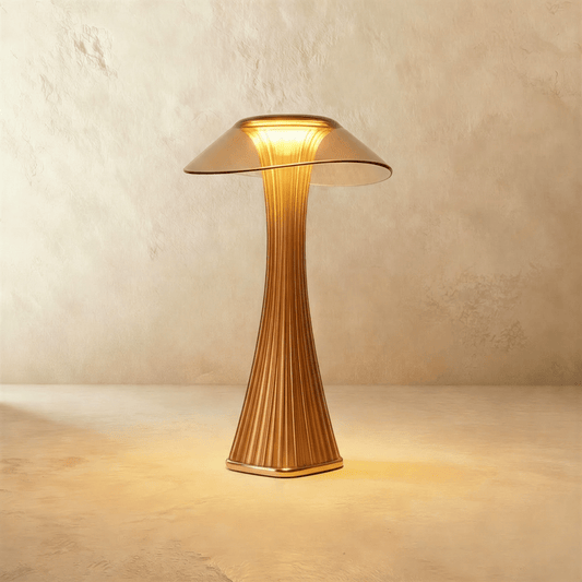 Elegant Ripple Table Lamp by Residence Supply featuring a textured glass shade and modern design for ambient lighting.