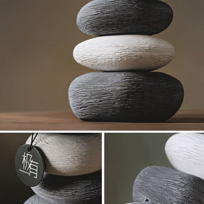 Residence Supply Rocky Table Lamp with textured stone-like base and fabric shade, perfect for modern home decor.