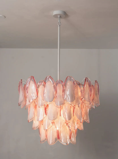Rosalind Pink Glass Petal Chandelier