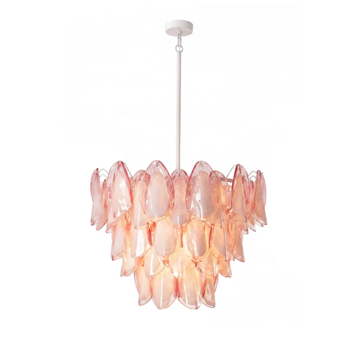 Rosalind Pink Glass Petal Chandelier