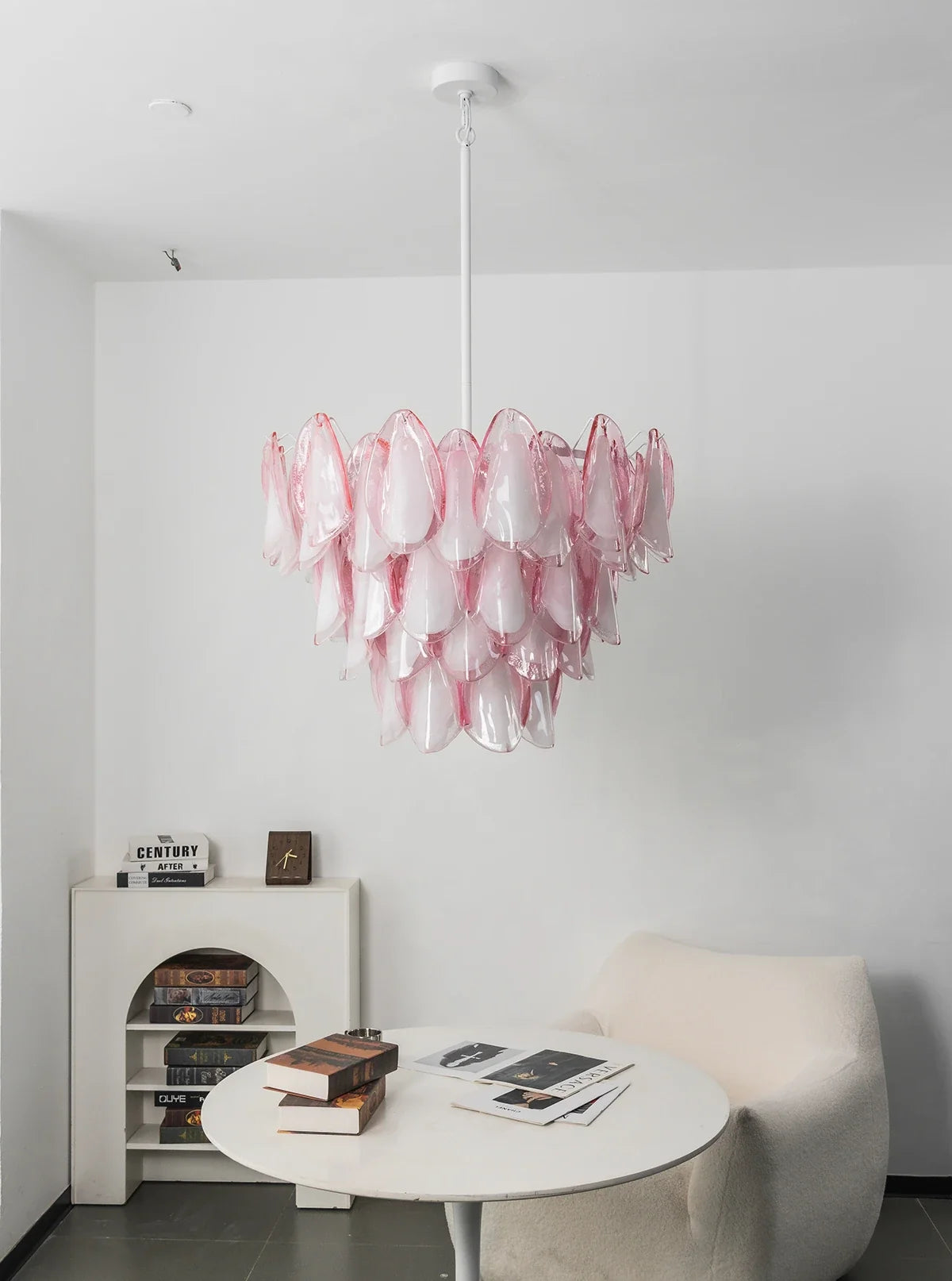 Rosalind Pink Glass Petal Chandelier