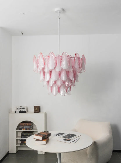 Rosalind Pink Glass Petal Chandelier