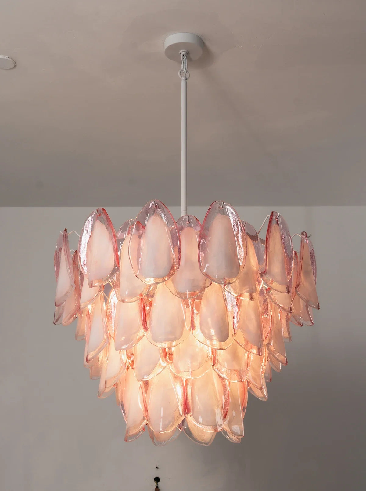 Rosalind Pink Glass Petal Chandelier