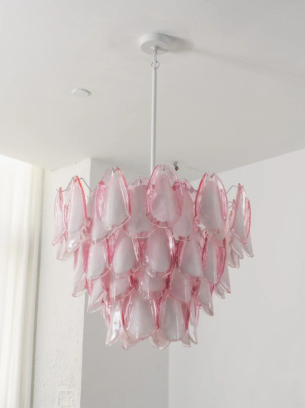 Rosalind Pink Glass Petal Chandelier