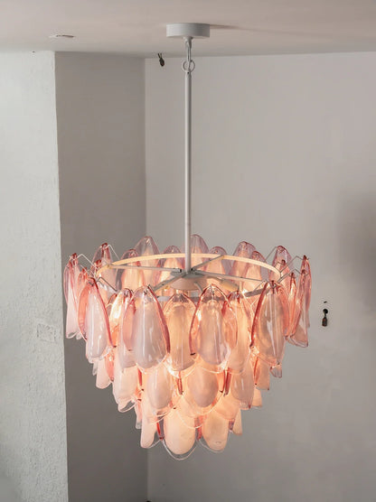 Rosalind Pink Glass Petal Chandelier