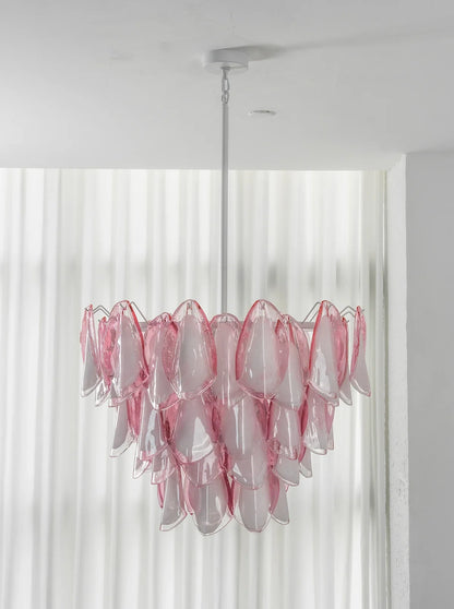 Rosalind Pink Glass Petal Chandelier