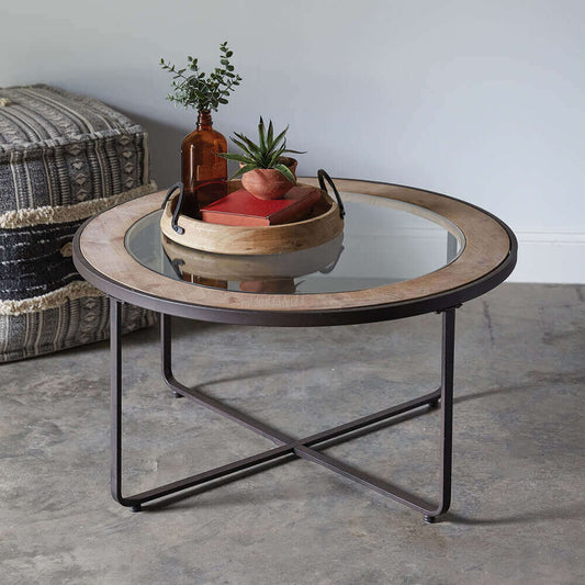 Round Industrial Coffee Table - Nuvé